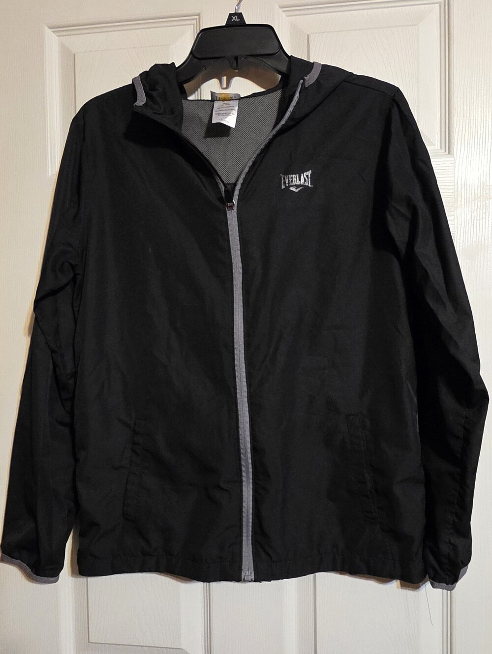 Boy's Everlast Black Jacket with Gray Trim and Hood